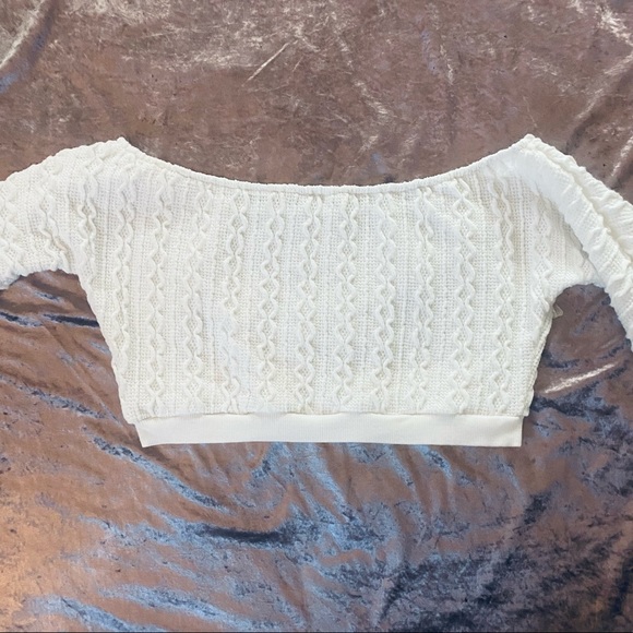 Cream Shorts & Cropped Sweater Knit Set - Picture 9 of 13